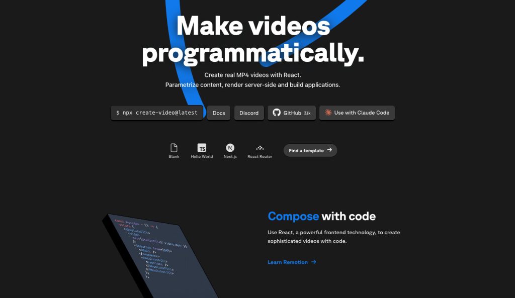 remotion progammatic video